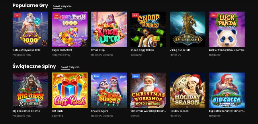 Gry dostępne w kasynie Wild Tokyo