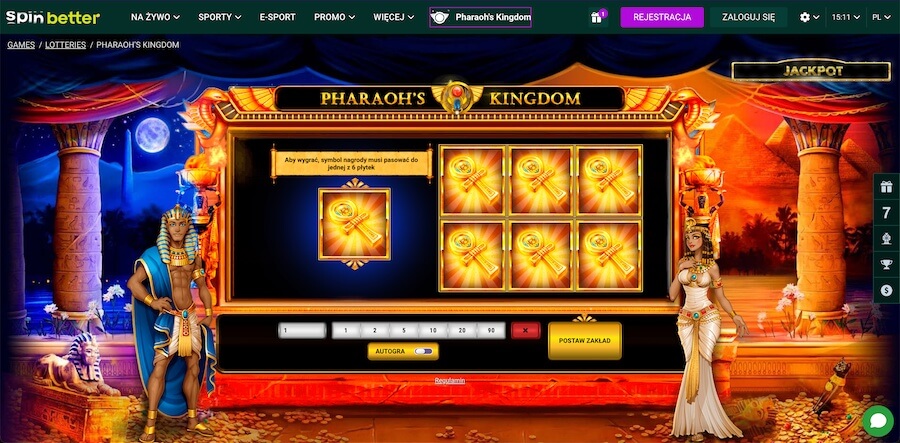 "Pharaoh's Kingdom" gra-promocja w kasynie SpinBetter.