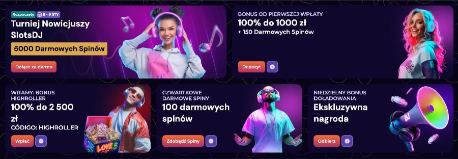 Promocje dostępne w kasynie SlotsDJ