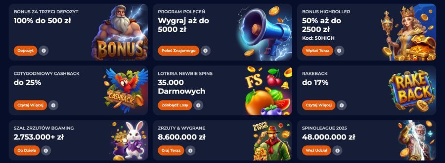 Promocje i bonusy w kasynie Nine Casino