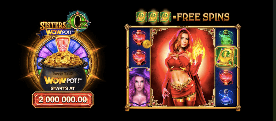Slot Sisters of Oz Wow Pot od Microgaming