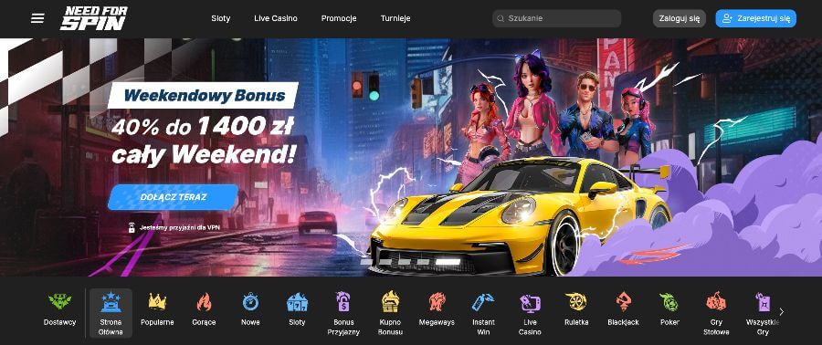 Strona główna kasyna Need for Spin