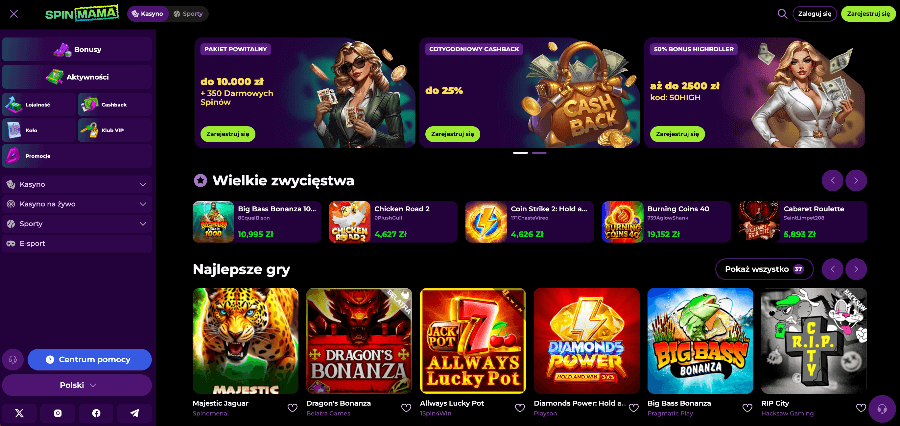 Strona główna kasyna Spinmama