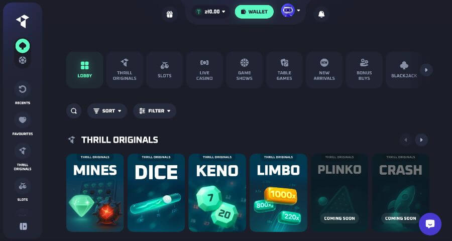 strona główna thrill casino