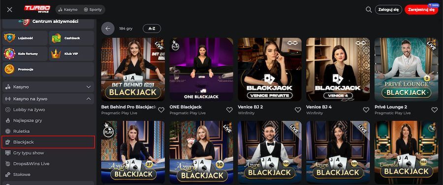 turbowinz blackjack na zywo