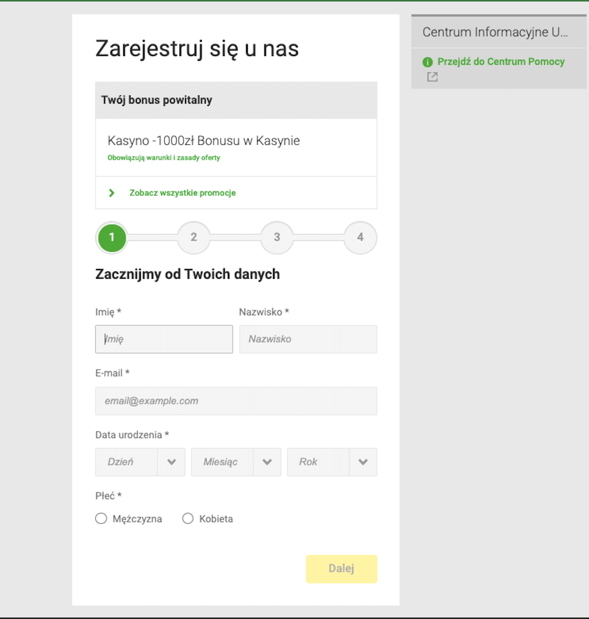 Rejestracja w kasynie Unibet Rejestracja w kasynie Unibet