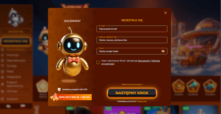 vegazone-rejestracja