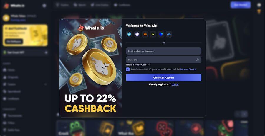 whale.io rejestracja